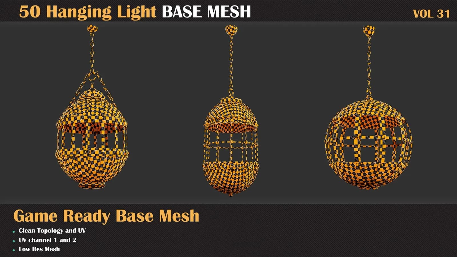 50 Hanging Cage Base Meshes — VOL 31 — preview 2