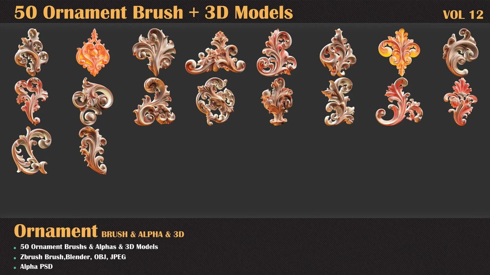 50 Ornament Brush and 3D Models — VOL 12 — preview 4
