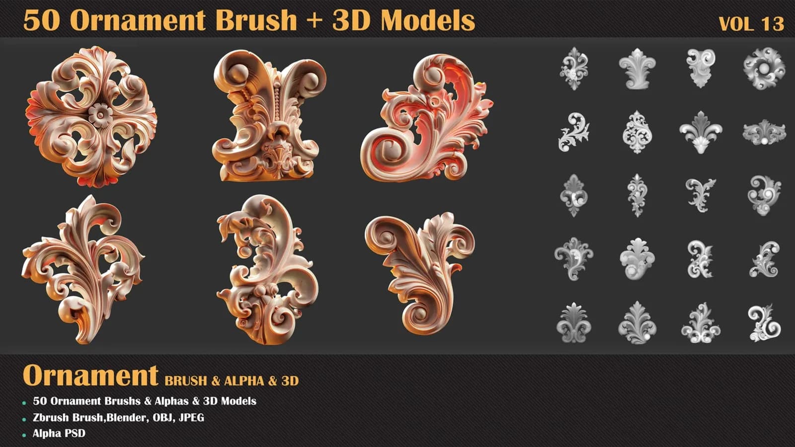 50 Ornament Brush and 3D Models — VOL 13 — preview 2