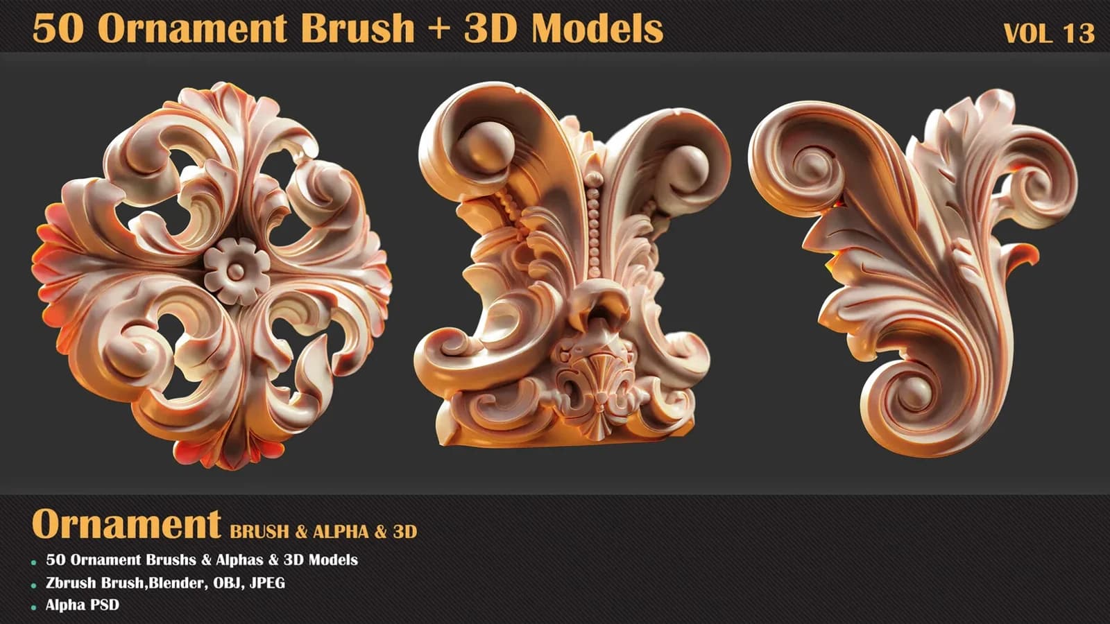 50 Ornament Brush and 3D Models — VOL 13 — preview 5