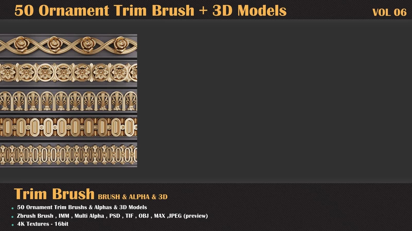 50 Ornament Trim Brush + 3DModel — VOL 08 — preview 6