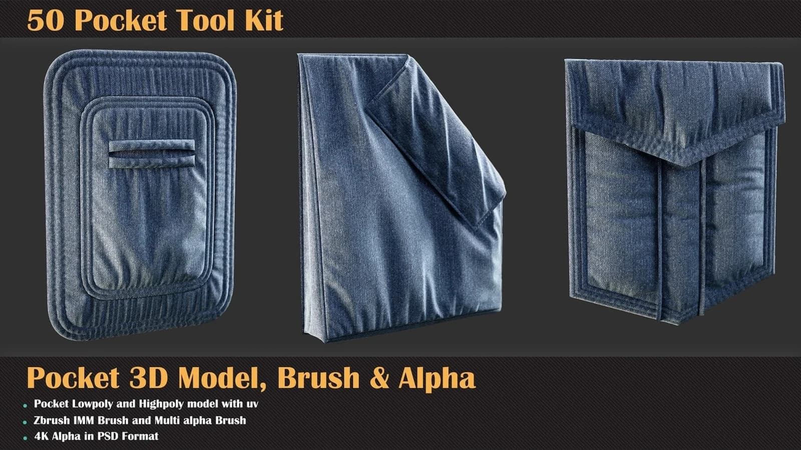 50 Pocket Tool Kit ( 3DModel, Brush, Alpha ) — preview 2