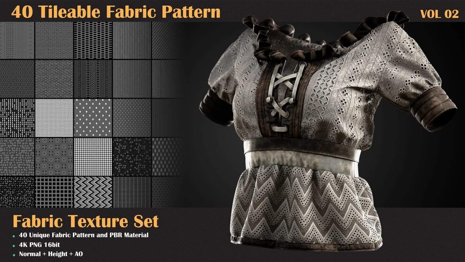 575 Fabric Patterns and Brush Tools (Fabric Bundle) — preview 8