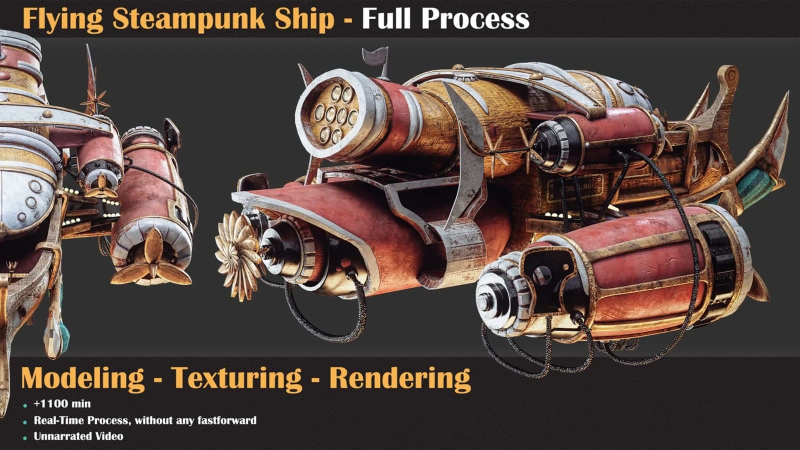 Flying Steampunk Ship - Full Tutorial — preview 2