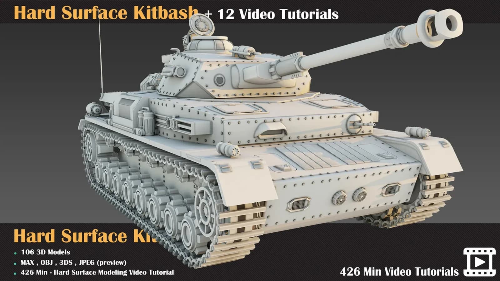 Hard Surface Kitbash + 12 Video Tutorials
