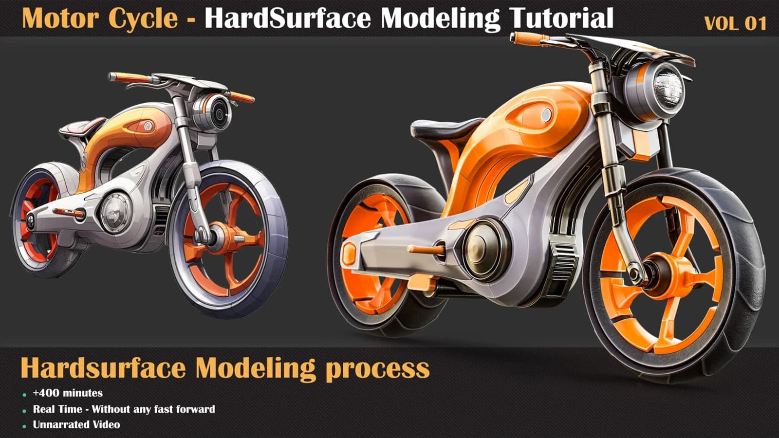 Hardsurface Tutorial Collection — VOL 01 - Motorcycle