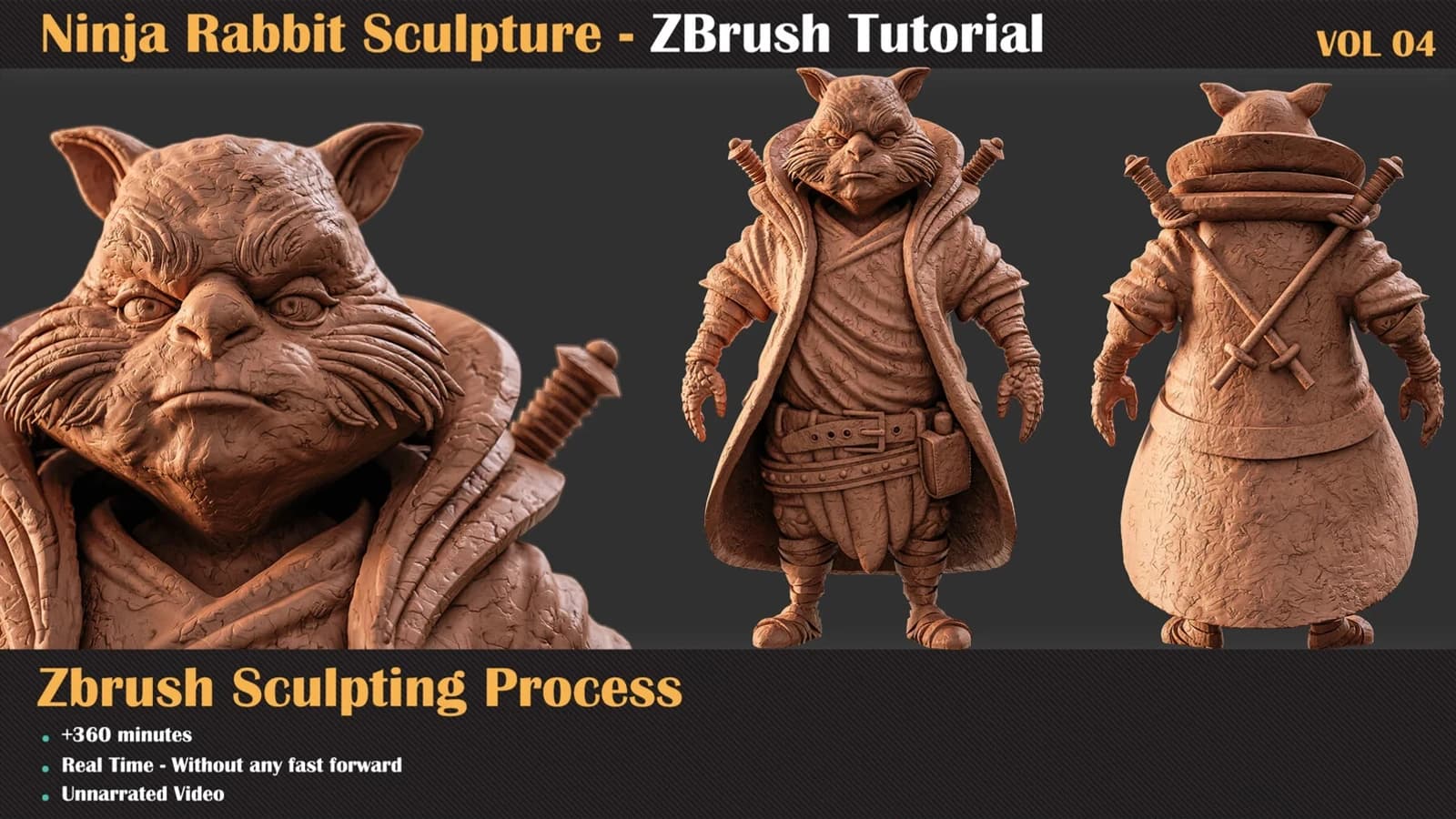 Ninja Rabbit - ZBrush Sculpture Series — VOL 05 — preview 3