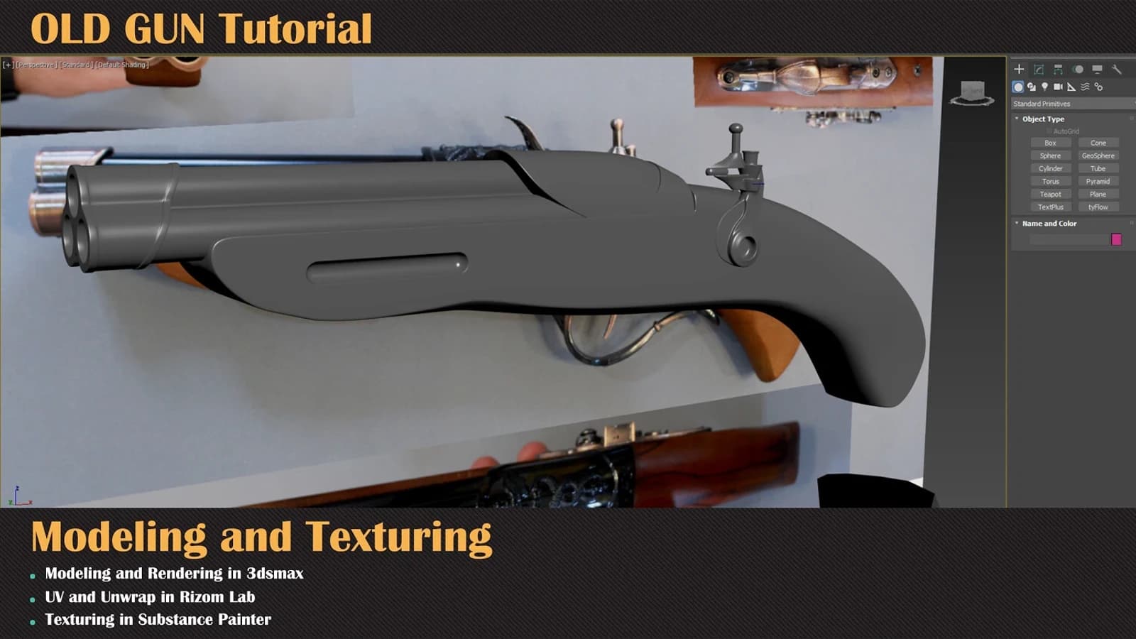 Old Gun Tutorial ( Modeling, Texturing, Lighting ) — preview 2