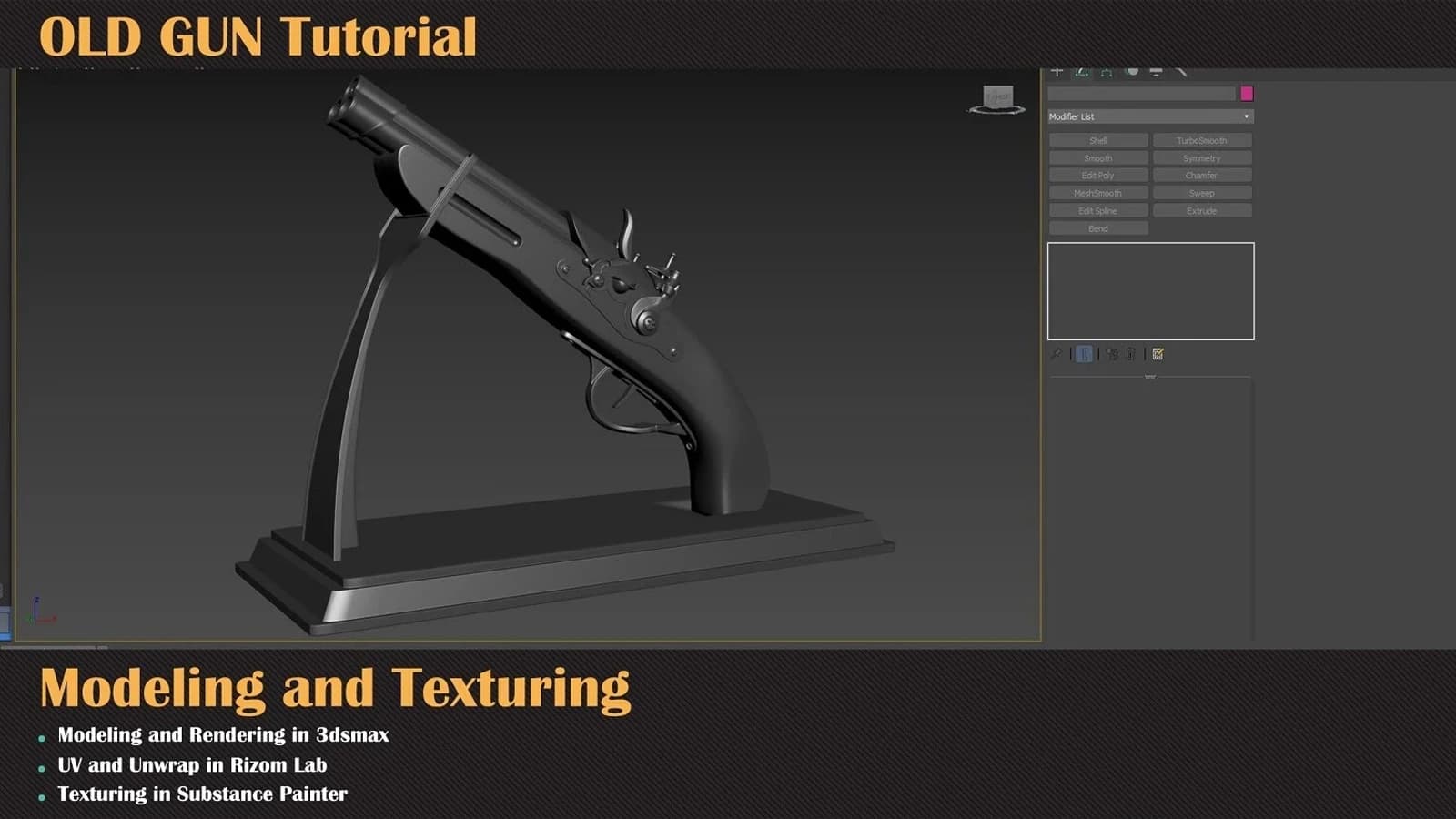 Old Gun Tutorial ( Modeling, Texturing, Lighting ) — preview 4