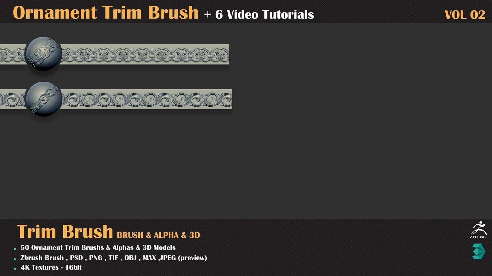 Ornament Trim Brush and 3D Models + 6 Video Tutorials — VOL 04 — preview 11