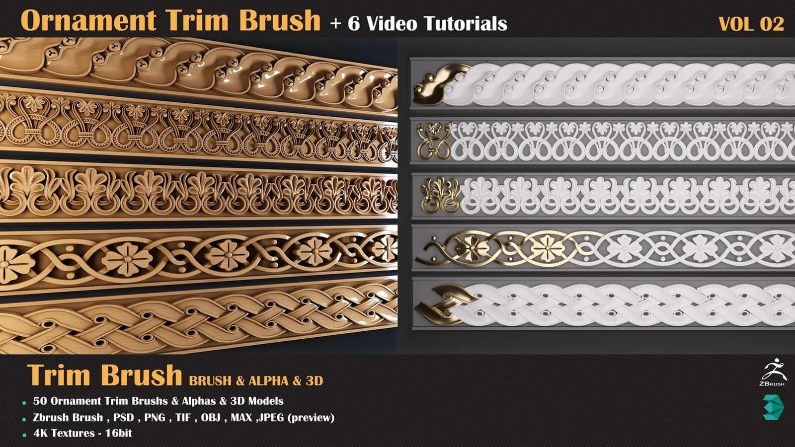Ornament Trim Brush and 3D Models + 6 Video Tutorials — VOL 04 — preview 16