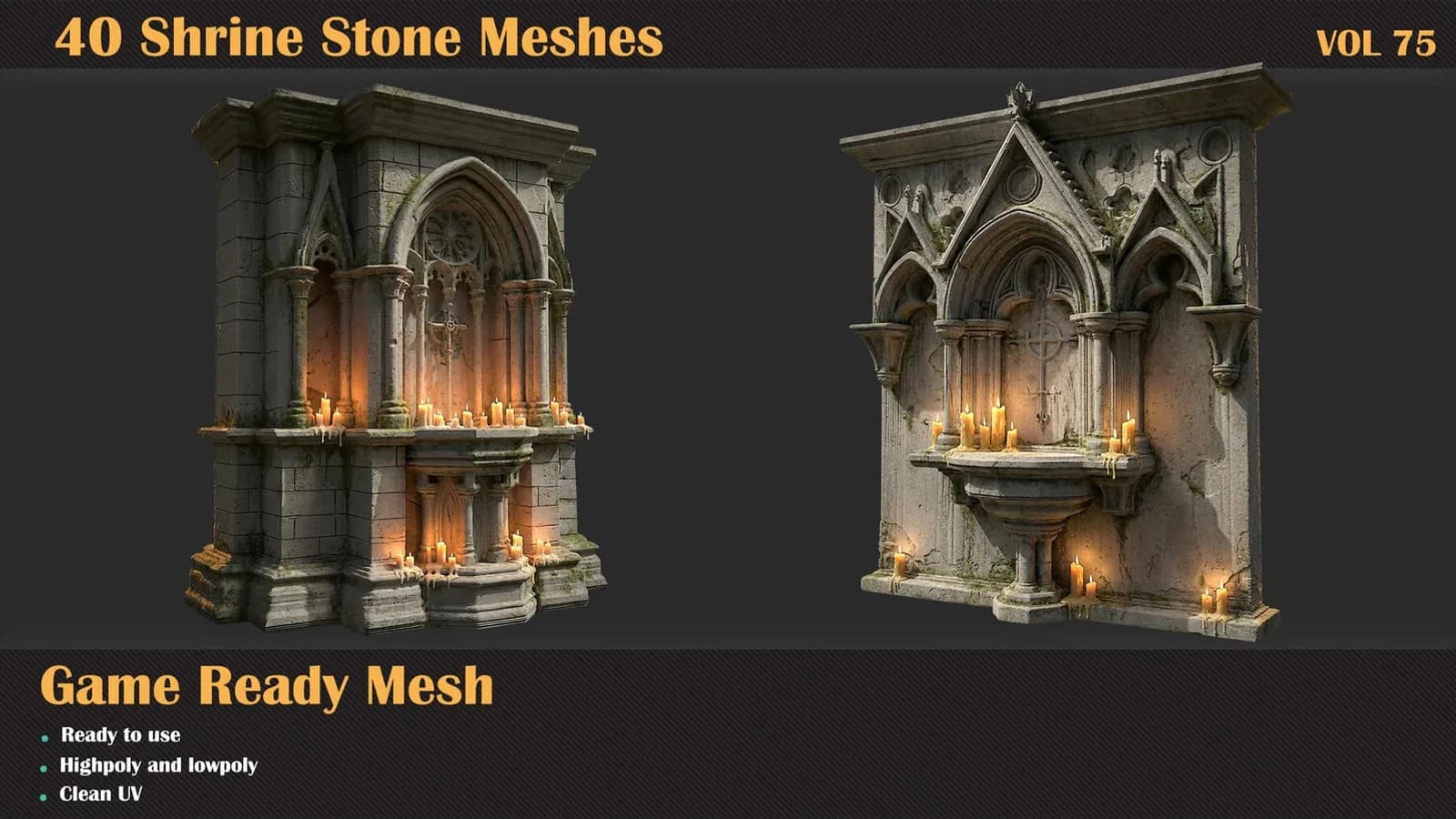 Shrine Stone 3D Meshes — VOL 75 — preview 2