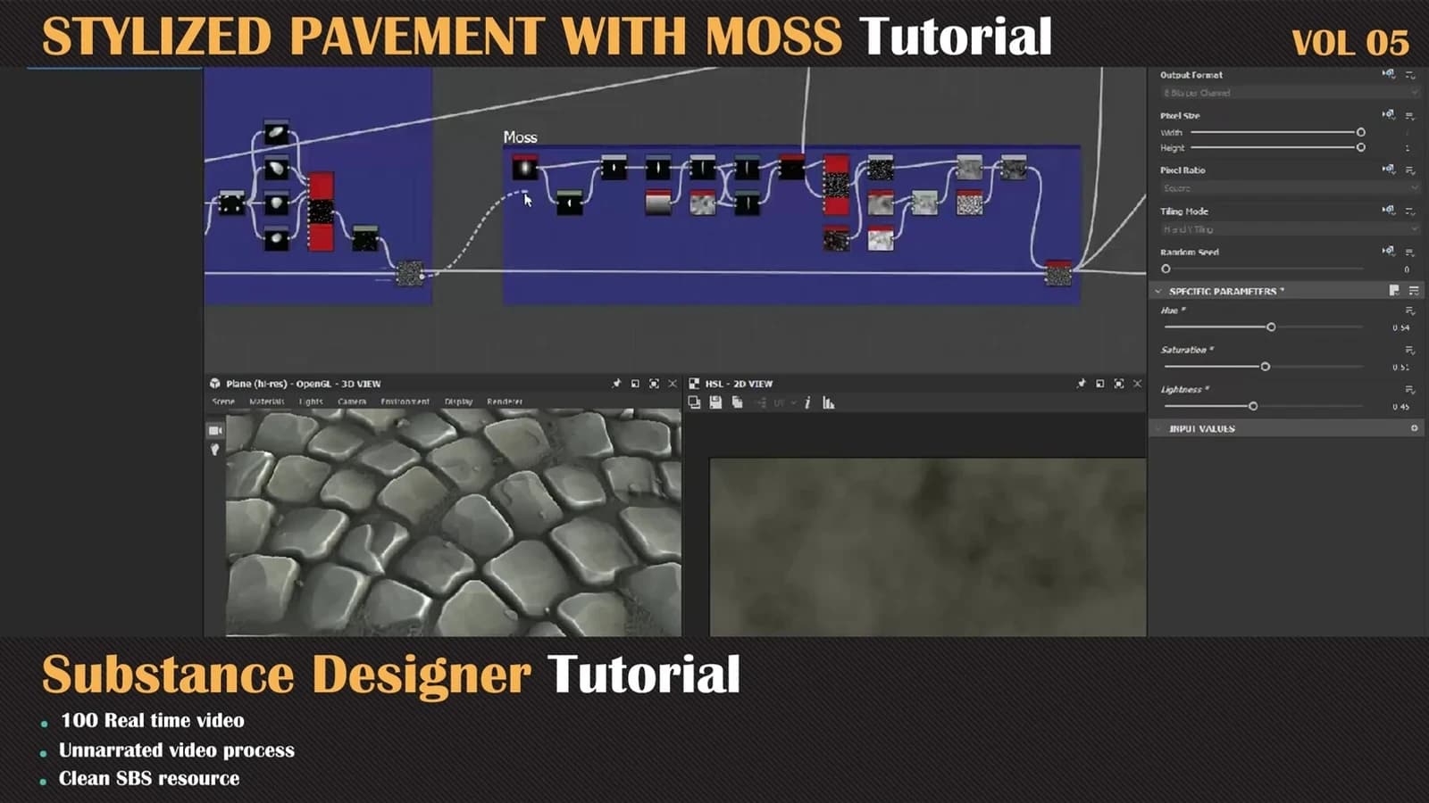 Stylized Pavement with Moss Tutorial — VOL 05 — preview 6