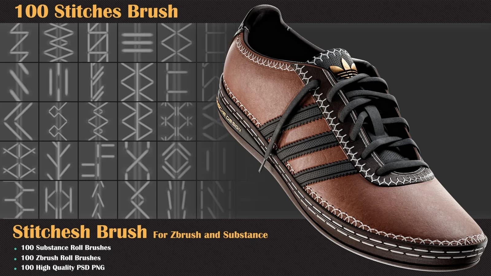 100 Stitches Brush - Substance and ZBrush