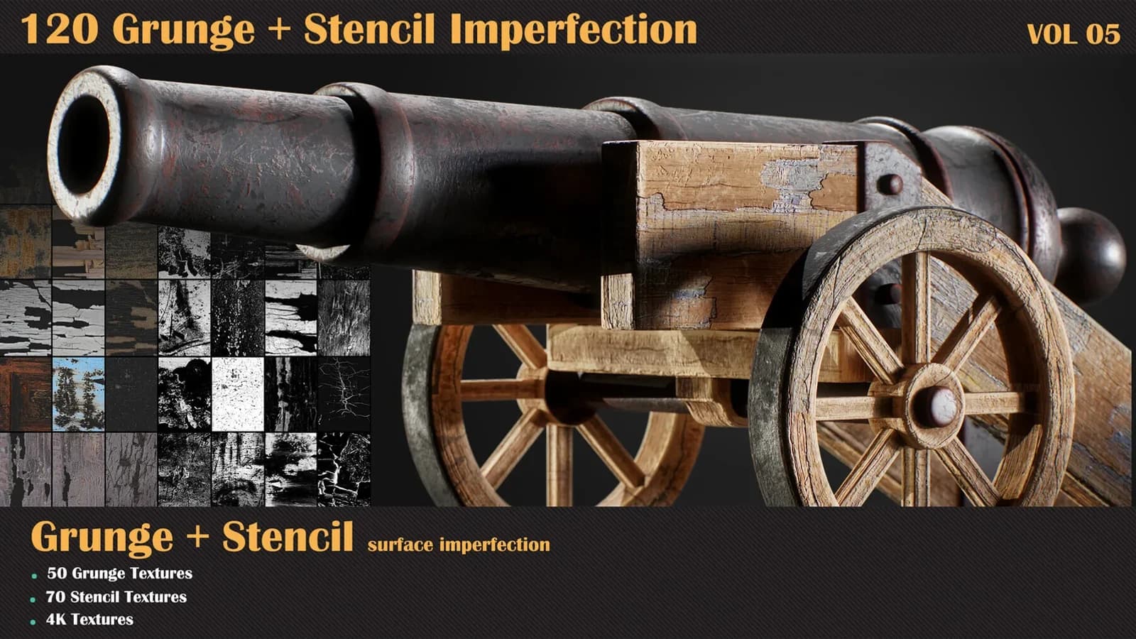 120 Grunge + Stencil Imperfection — VOL 05