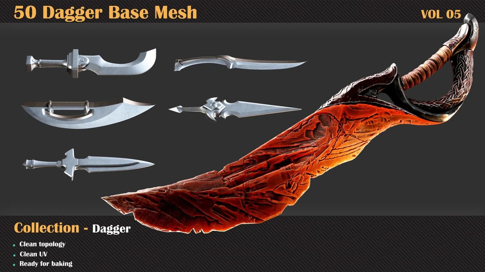 50 Dagger Base Mesh — VOL 06 ( Game Ready )